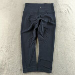 Lululemon Leggings Womens 8 Black Cropped High Rise Athletic Yoga Pants Denim